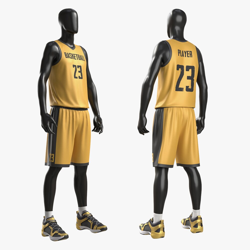 Male MannequinIn Basketball Uniform Standing Modello 3D