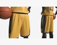 Male Mannequin In Basketball Uniform Standing With Ball 3D модель