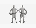 Male Mannequin In Basketball Uniform Standing With Ball Modello 3D