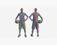 Male Mannequin In Basketball Uniform Standing With Ball Modèle 3d