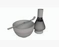 Matcha Tea Set Bowl Whisk Spoon Modello 3D