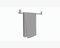 Metal Towel Rail With Folded Towel 01 Modèle 3d