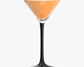 Martini Glass With Orange Juice 3D model