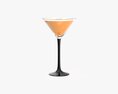 Martini Glass With Orange Juice 3d model