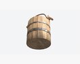 Old Wooden Bucket With Rope Handle Modelo 3D
