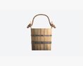 Old Wooden Bucket With Rope Handle Modelo 3d