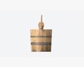 Old Wooden Bucket With Rope Handle Modèle 3d