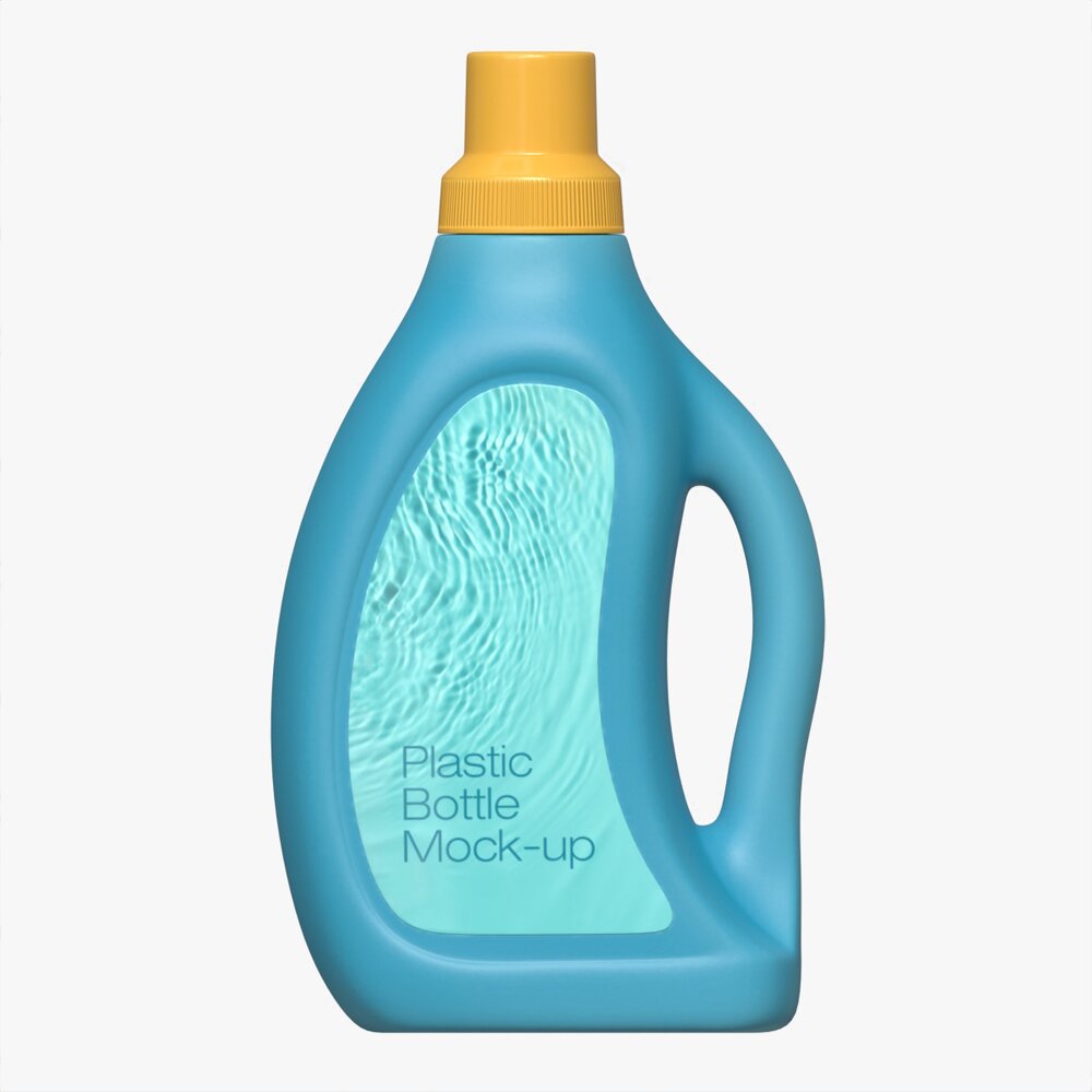 Plastic Bottle With Handle Mockup 01 3D модель