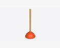 Plunger With Wooden Handle 3D модель
