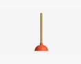 Plunger With Wooden Handle 3D-Modell