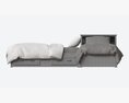 Pottery Barn Belden Twin Beds With Headboard Shelf 3D-Modell