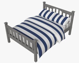 Pottery Barn Kendall Bed Double Modèle 3D