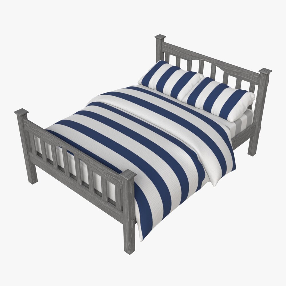 Pottery Barn Kendall Bed Double Modelo 3D