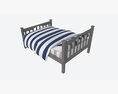 Pottery Barn Kendall Bed Double 3Dモデル