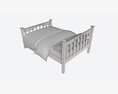 Pottery Barn Kendall Bed Double 3D 모델 