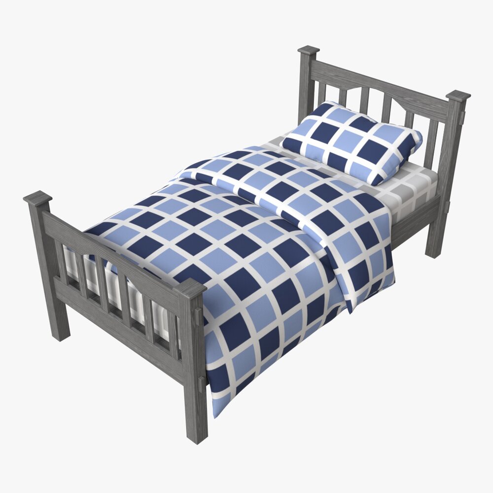 Pottery Barn Kendall Bed Single 3Dモデル