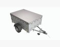 Single Axle Car Trailer With Extra Walls Cover Jockey Wheel Modello 3D wire render