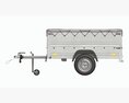 Single Axle Car Trailer With Extra Walls Cover Jockey Wheel 3d model top view