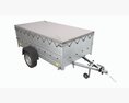 Single Axle Car Trailer With Extra Walls Cover Jockey Wheel Extended 3Dモデル wire render