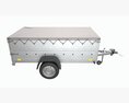 Single Axle Car Trailer With Extra Walls Cover Jockey Wheel Extended 3Dモデル