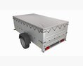 Single Axle Car Trailer With Extra Walls Cover Jockey Wheel Extended 3D 모델  side view