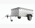 Single Axle Car Trailer With Extra Walls Cover Jockey Wheel Extended 3D 모델 
