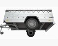 Single Axle Car Trailer With Extra Walls Cover Jockey Wheel Extended 3d model top view