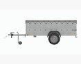 Single Axle Car Trailer With Extra Walls Cover Jockey Wheel Extended Modello 3D vista frontale