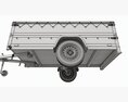 Single Axle Car Trailer With Extra Walls Cover Jockey Wheel Extended Modèle 3d