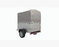 Single Axle Car Trailer With Extra Walls Cover Jockey Wheel High Frame 3d model side view