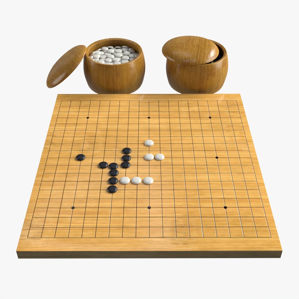 Strategy Board Go-Ban Game 01 3D model