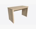 Study Desk Wooden Simple Modèle 3d