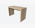 Study Desk Wooden Simple 3d model