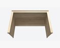 Study Desk Wooden Simple 3d model