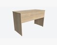 Study Desk Wooden Simple 3D 모델 