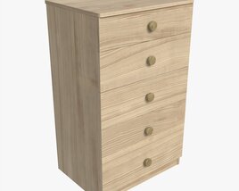 Tall Children 5-drawer Dresser 3D 모델 