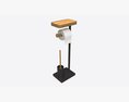 Toilet Brush With Stand And Paper On Holder 3d model