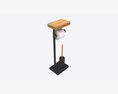 Toilet Brush With Stand And Paper On Holder 3D 모델 