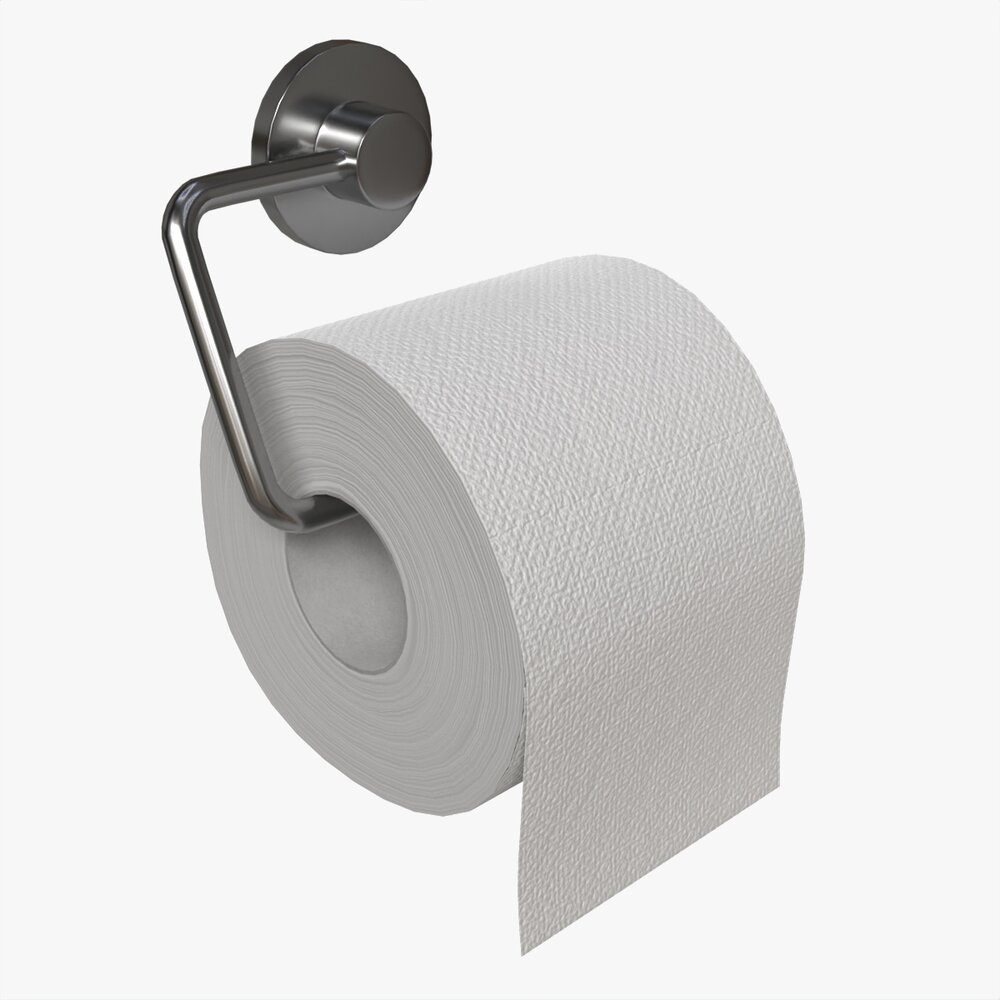 Toilet Paper Roll On Wall Mount 01 3D модель