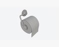 Toilet Paper Roll On Wall Mount 01 3D 모델 