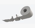 Toilet Paper Roll With Unrolled Part Modello 3D