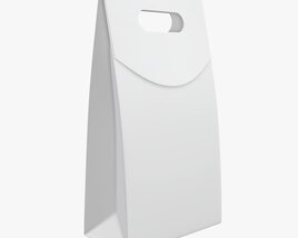 Blank White Paper Carry Bag Package Mock Up Modelo 3D