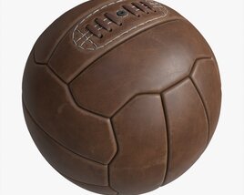 Vintage Leather Soccer Ball 3D 모델 