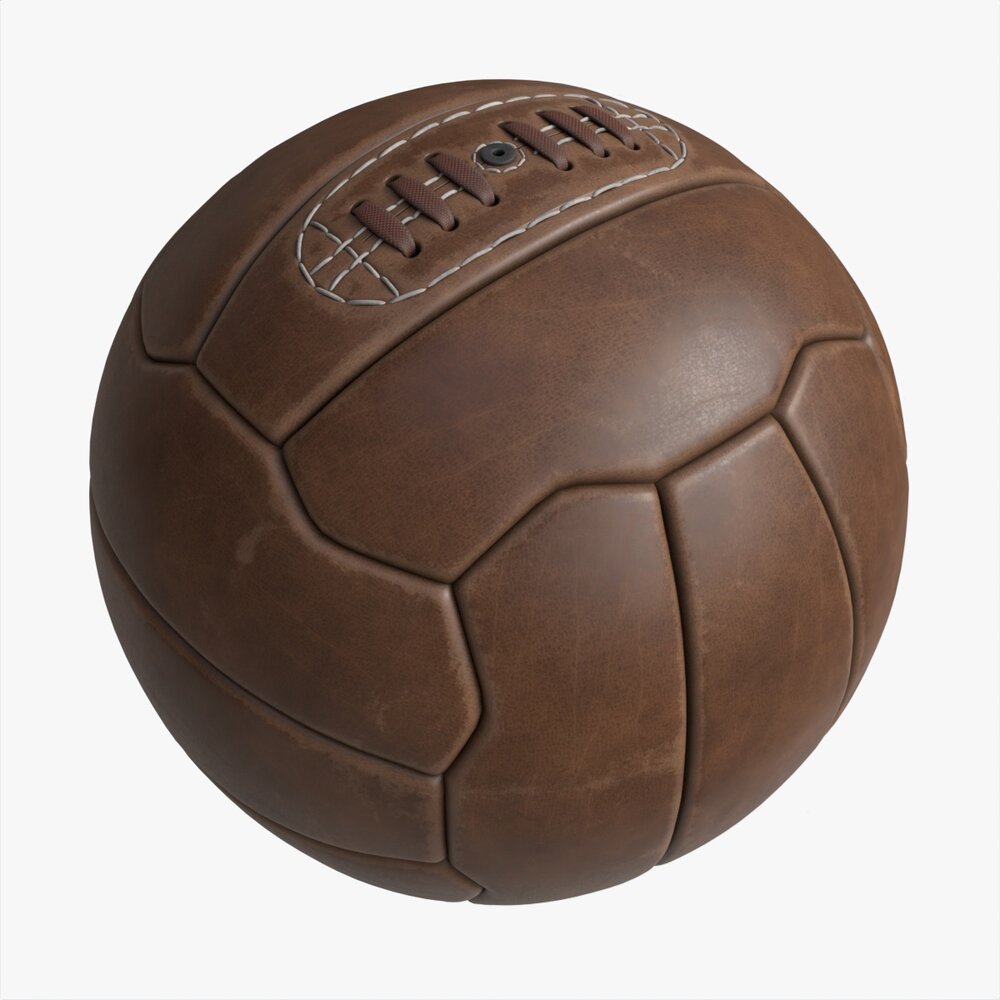 Vintage Leather Soccer Ball 3D模型