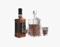 Whiskey Jack Daniels Decanter Bottle With Glasses Modelo 3D