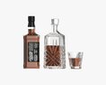 Whiskey Jack Daniels Decanter Bottle With Glasses 3D-Modell