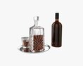 Whiskey Set On Tray Decanter Bottle And Glasses Modèle 3d