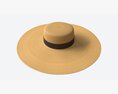 Wide Brim Straw Hat For Women Modello 3D