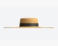 Wide Brim Straw Hat For Women 3d model