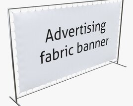 Advertising Press Wall With Fabric Banner 3D 모델 